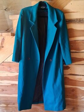 Braetan Teal Wool-Blend Coat Sz. 10p